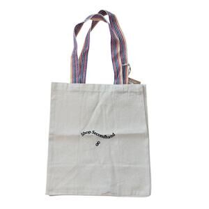 Poshmark Canvas Tote Bag Shop Secondhand Rainbow Strap‎ Neutral Logo Shopper